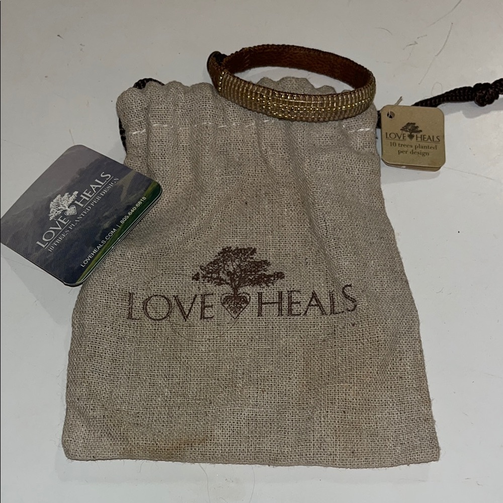 Love Heals Brown and Gold Bracelet